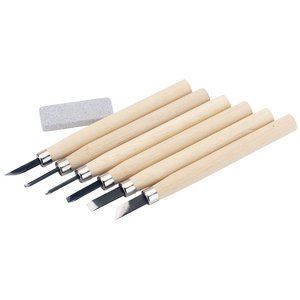 Draper WOOD CARVING SET WITH S/STONE 31777 31777 Carving Tool Set With Sharpening Stone (7 Piece)