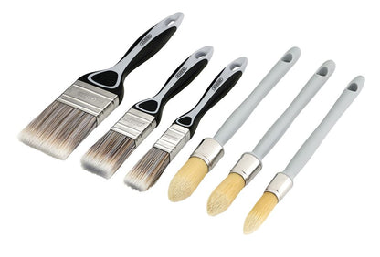 Draper 6PC PAINT BRUSH SET - F/R-SASH Flat and Round Sash Paint Brush Set (6 Piece)