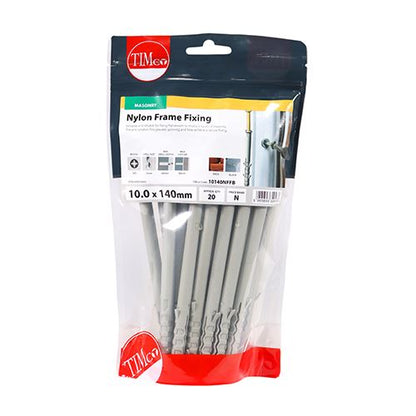 TIMCO Nylon Frame Fixing - Zinc 10.0 x 140 Pack 20