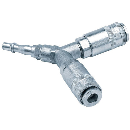 DRAPER 25813 - PCL Twin Standard Coupling with Two Male Couplings and One Tailpiece Supplied (Sold Loose)