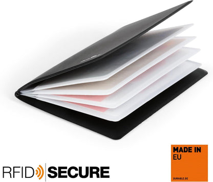 Durable RFID Secure Credit Card Wallet Sleeve 8 Cards Charcoal | Durable Card Holder for Office, Warehouse and Workplace Use