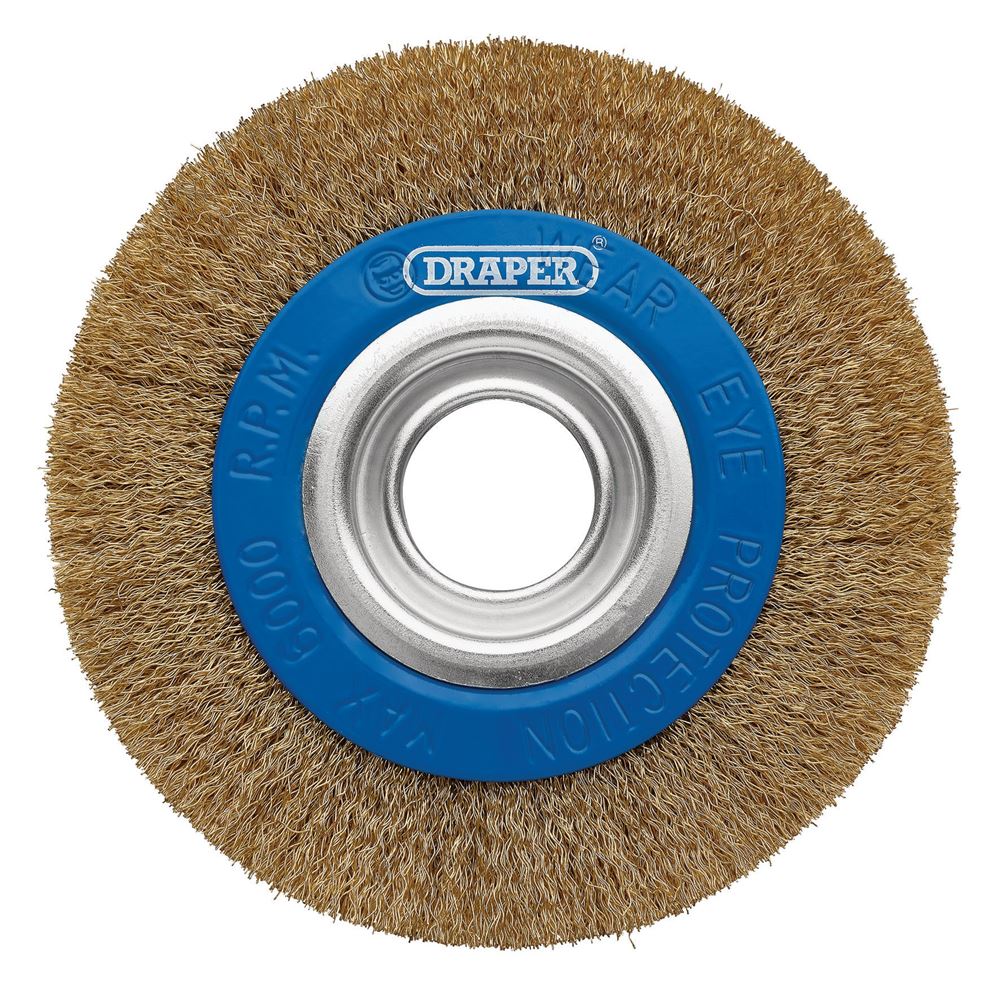 Draper BENCH GRINDER WIRE WHEEL 150MM 08066 Brassed Steel Bench Grinder Wire Wheel Brushes