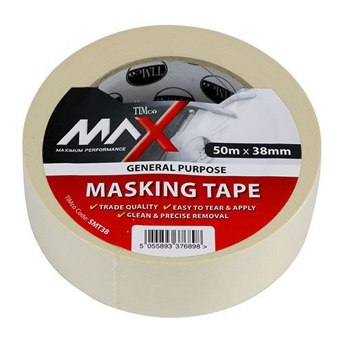 TIMCO Masking Tape Cream nan 50m x 38mm Pack 1.0