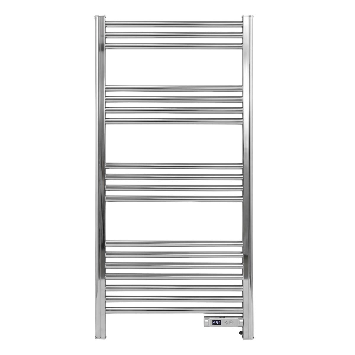 Baridi DH372 Electric Heated Towel Rail 1085 x 535mm with LED Display - Silver | 425W, 230V - 50HZ, Overheat Protection | LED temperature display.