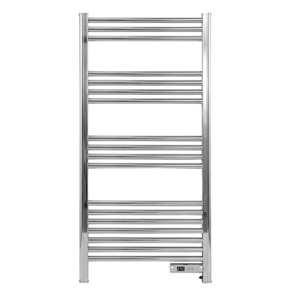 Baridi DH372 Electric Heated Towel Rail 1085 x 535mm with LED Display - Silver | 425W, 230V - 50HZ, Overheat Protection | LED temperature display.