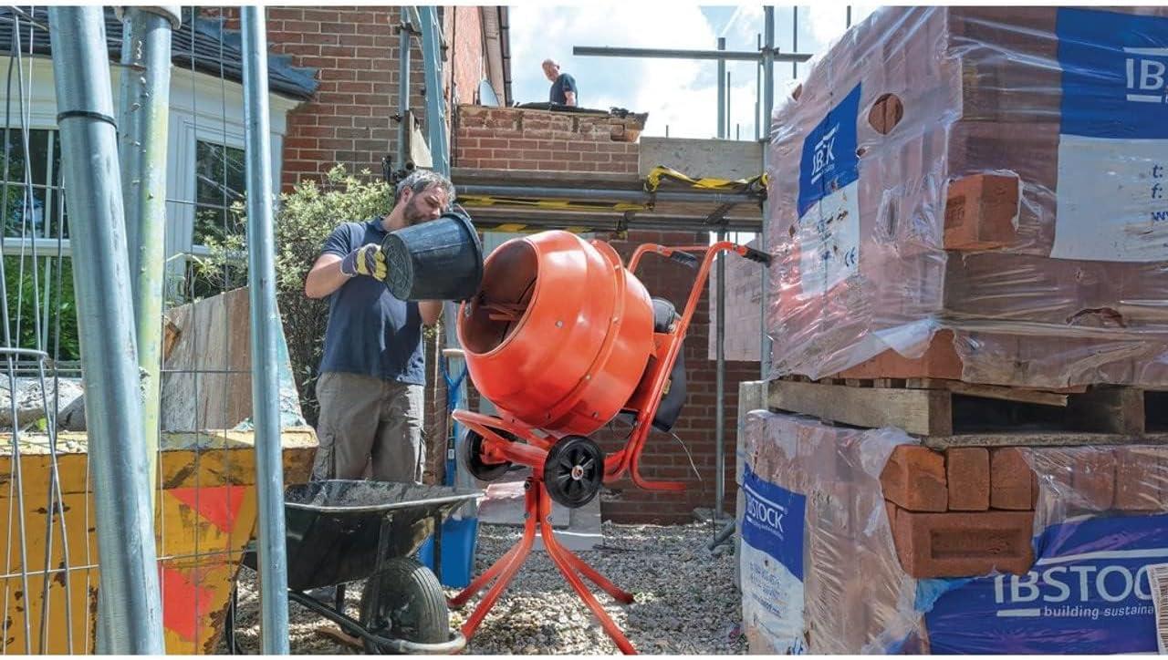 99511 Draper 230V Cement Mixer, 160L, Full Assembly Required CMI170 Cement Mixers W 790mm x D 1300 x H 1335mm Professional Trade DIY Workshop Garage