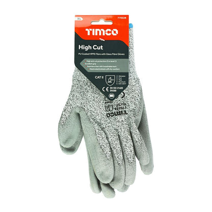 TIMCO High Cut C Glove PU HPPE Fibre X Large Pack 1
