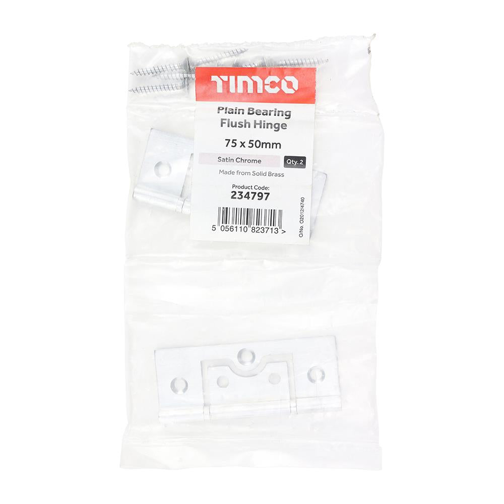 TIMCO Plain Bearing Flush Hinge SC 75 x 50 Pack 2