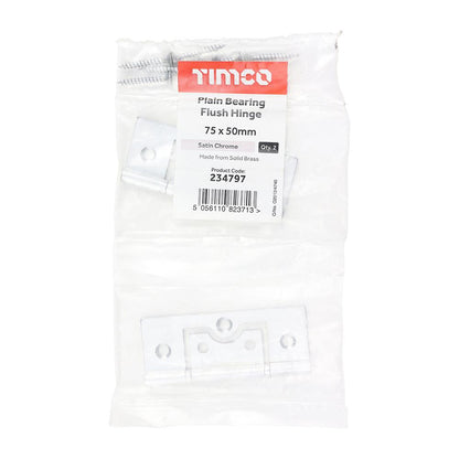 TIMCO Plain Bearing Flush Hinge SC 75 x 50 Pack 2