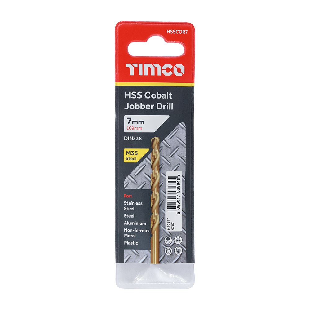 TIMCO HSS-CO Jobber Drill Bit Cobalt 7.0mm Pack 1
