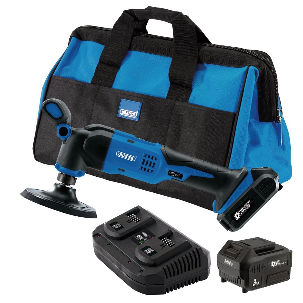 99735 D20 D20 20V Dual Action Polisher Kit, 125mm, 2 x 3.0Ah Batteries, 1 x Fast Charg Charger D20 20V Cordless Power Tools Professional Trade DIY W