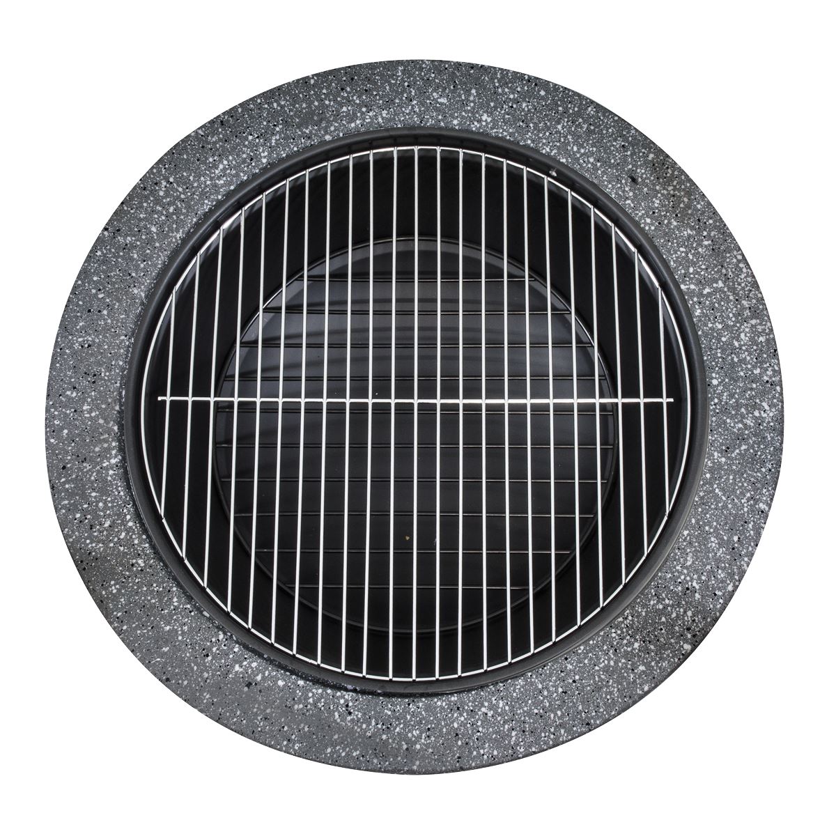 Dellonda DG189 Round MgO Fire Pit with BBQ Grill & Safety Mesh Screen 60cm - Dark Grey | Magnesium Oxide | The fire pit is made from MgO (Magnesium