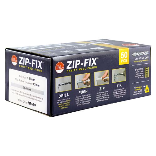 TIMCO Zip-Fix Cavity Wall Fixing M6 Pack 50