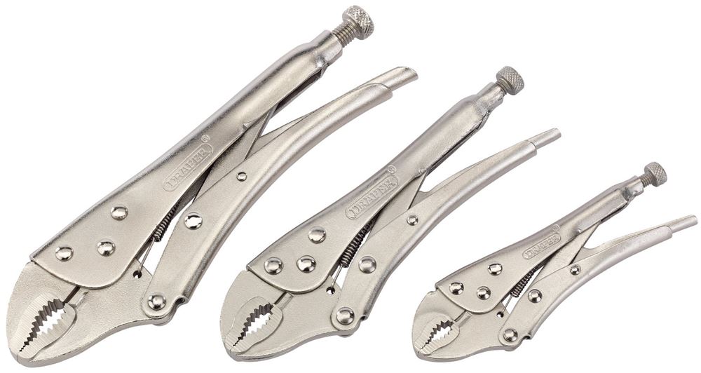 Draper SELF GRIP WRENCH SET 3PC 14040 14040 Curved Jaw Self Grip Pliers Set (3 Piece)