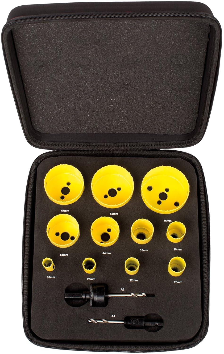 Starrett KFC11021 KFC11021 Fast Cut Bi-Metal Deluxe Electrician's Holesaw Kit, 13 Piece
