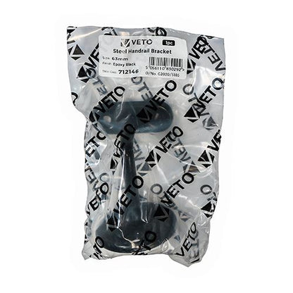 TIMCO Steel Handrail Bracket Black 63mm Black Pack 1