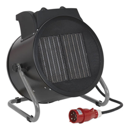 Sealey PEH9001 Industrial PTC Fan Heater 9000W/400V | Btu/hr - 31,000, 6000/9000W, 400V - 16A, Thermostat, Tip-Over Switch