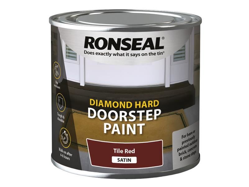 Ronseal 36658 Diamond Hard Doorstep Paint Red 250ml