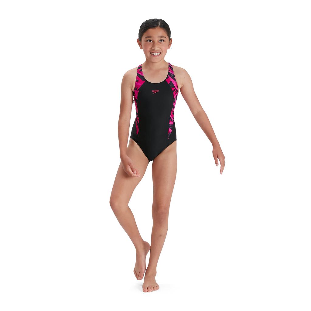 Speedo HyperBoom Splice Muscleback Junior Swimsuit Navy/Pink 5-6 Years / 24"