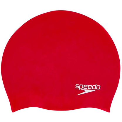 Speedo Moulded Silicone Cap Red Junior