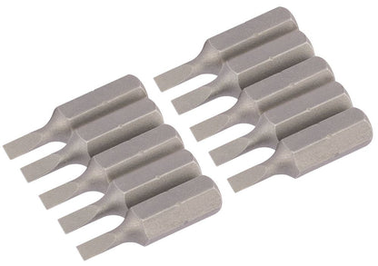 Draper 10PC 25MM 3.0MM P.SLOT.S/D BIT 64024 1/4" Hex. Plain Slot E Shank Insert Bits