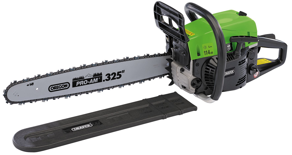 Draper 52CC PETROL CHAINSAW 500MM 80106 500mm Petrol Chainsaw (52cc)