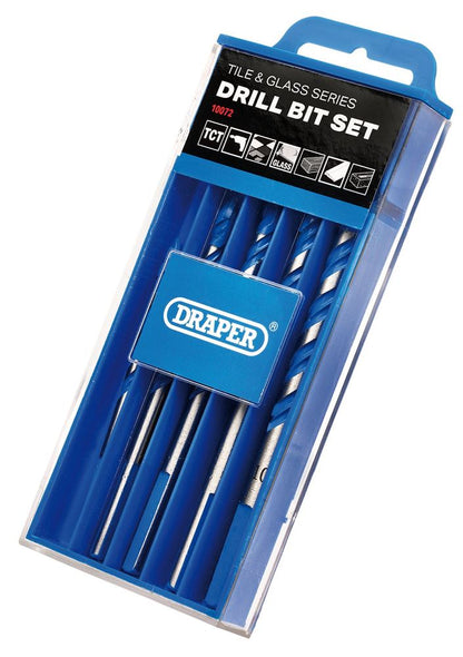 Draper TILE & GLASS DRILL SET - 6PCS 10072 10072 TCT Tile and Glass Drill Bit Set (6 Piece)