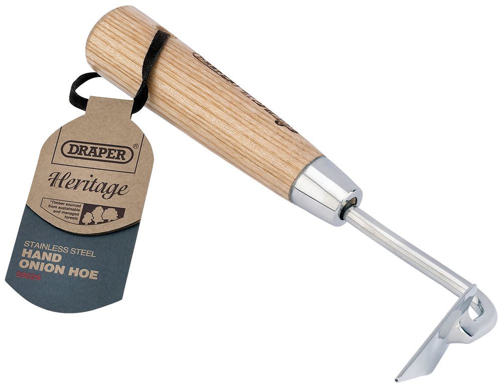 99029 Draper Heritage Heritage Stainless Steel Onion Hoe With Ash Handle DGHOHG/L Garden Hoes Professional Trade DIY Workshop Garage Use