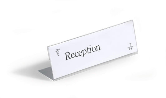 Durable Clear Acrylic Table Place Name Holders and Inserts | 10 Pack | 61x210mm