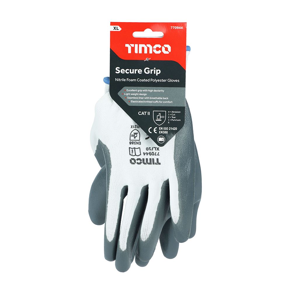 TIMCO Secure Grip Glove Nitrile Foam X Large Pack 1