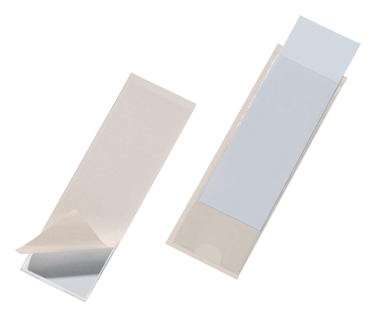 Durable POCKETFIX Self-Adhesive Clear Label Sleeve Pockets | 10 Pack | 125x40mm