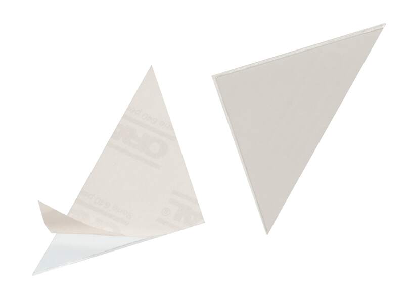 Durable CORNERFIX Self-Adhesive Triangular Corner Pockets | 100 Pack | 75x75mm