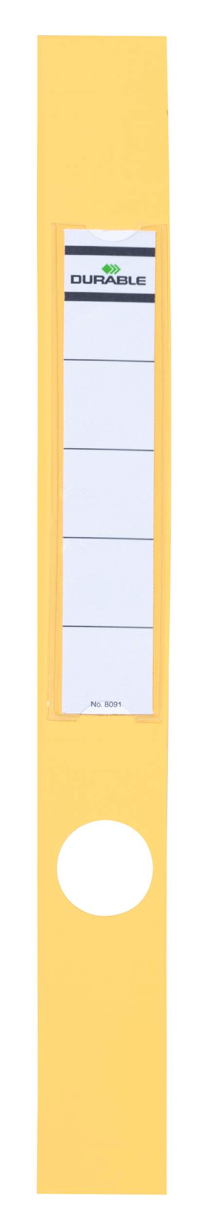Durable ORDOFIX Adhesive Ring Binder Spine Labels | 10 Pack | 40mm Yellow