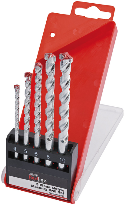 Draper 5 PC.MASONRY DRILL SET 81005 Draper Redline Metric Masonry Drill Set (5 Piece)