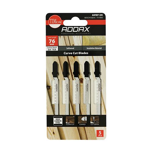 TIMCO Jigsaw Blade for Wood T119BO Pack 5