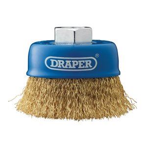 Draper 75MM CRIMPED CUP BRUSH M14 41444 41444 Brassed Steel Crimped Wire Cup Brushes, M14