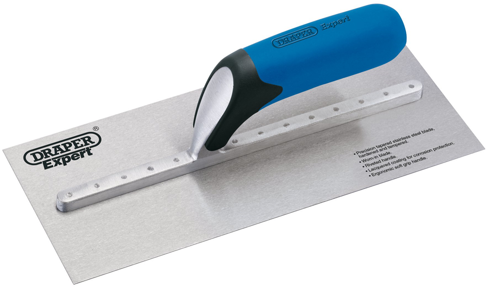 Draper PLASTERERS TROWEL 11 S/STEEL 81200 Soft Grip Stainless Steel Plastering Trowels