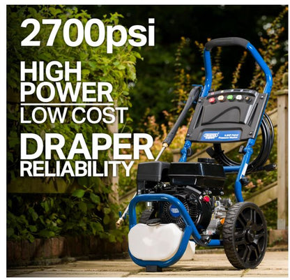 83818 Draper Expert Expert Petrol Pressure Washer, 6.5HP PPW650 Pressure Washers Professional Trade DIY Workshop Garage Use