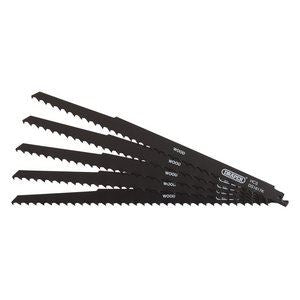 Draper RECIP SAW BLADE 5PCS - S1617K 42615 Reciprocating Saw Blades for Pruning & Coarse Wood & Plastic Cutting, 300mm, 3tpi (Pack of 5)