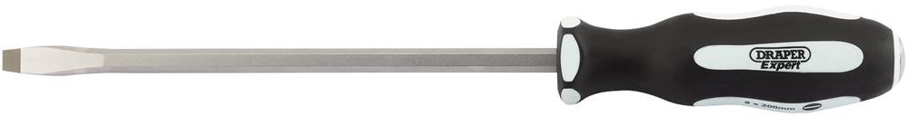Draper 200X8MM PLAIN P/THRU S/DRIVER 35184 Pound Thru' Plain Slot Soft Grip Screwdrivers