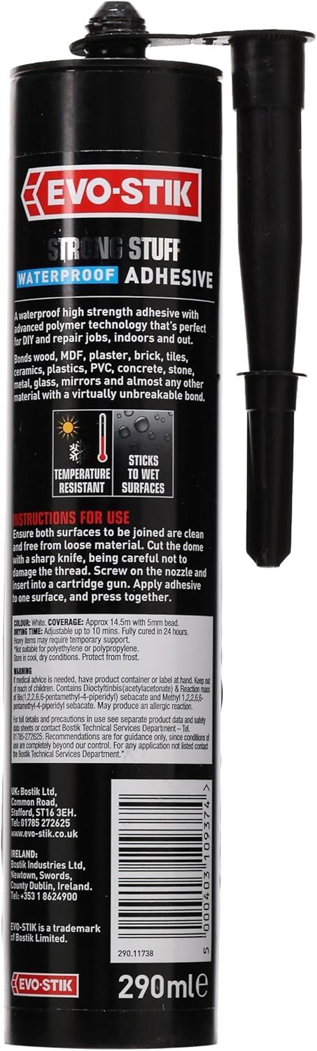 12 Pack EVO-STIK Strong Stuff Waterproof Grab Adhesive Multi Purpose Bonding 290ml