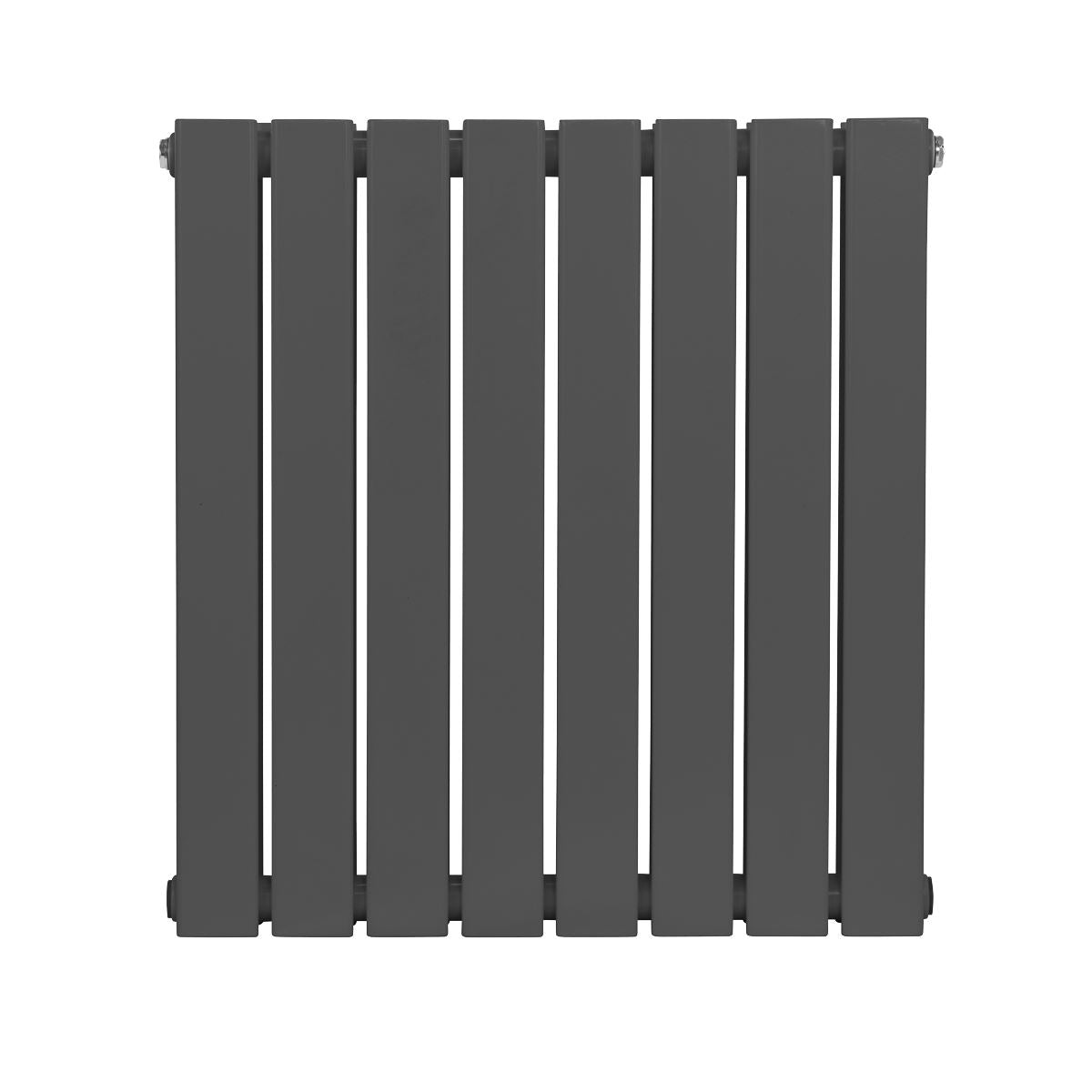 Baridi DH339 Horizontal Radiator Contemporary Double Flat Panel Design 600 x 560mm - Anthracite | Steel | Horizontal flat panel design delivers a BTU