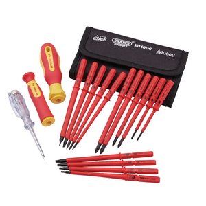 Draper 18PC INTERCHANGEABLE INSUL S/D 05776 VDE Interchangeable Blade Screwdriver Set (18 Piece)