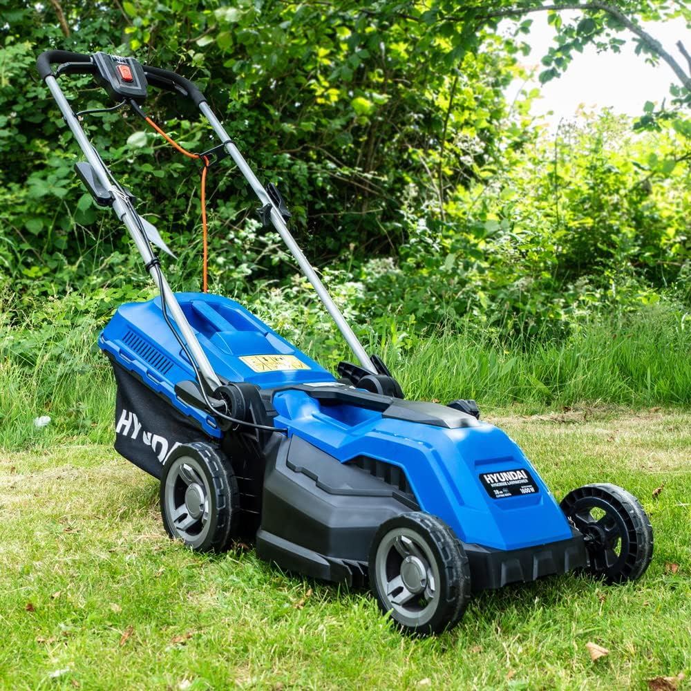 Hyundai HYM3800E Electric Lawn Mower 1600W 230V 240V 38cm Corded Mulching Garden Mower Garden Grass Cutting