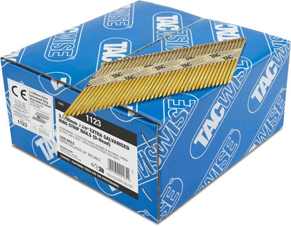 Tacwise 1123 90 mm Framing Nails Ring Shank D Head 34° Pack of 2200 for Nail Staple Guns Trade Fixing