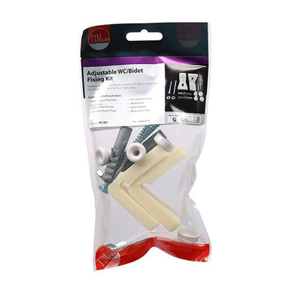 TIMCO WC & Bidet Fixing Kit WC Kit Pack 2