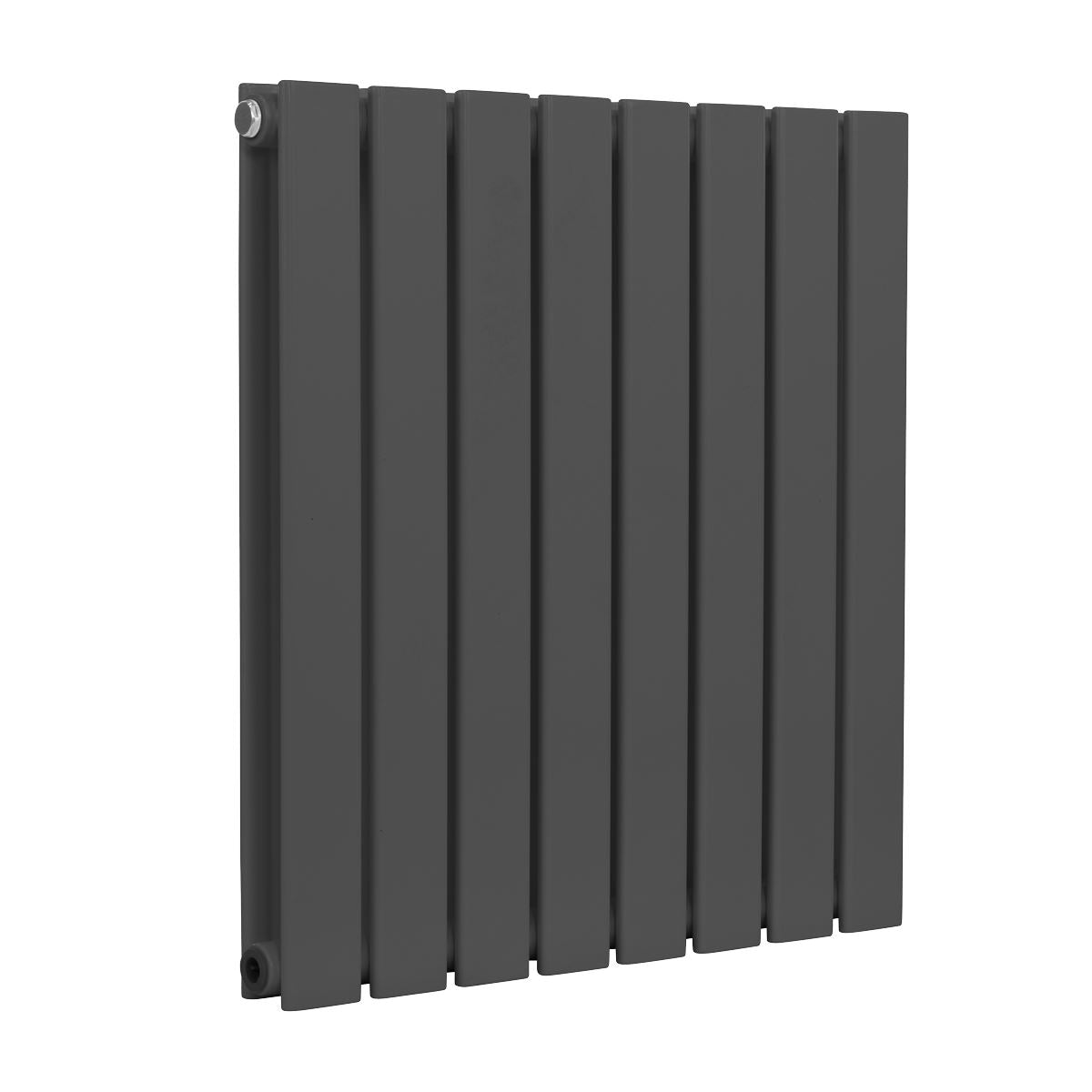 Baridi DH339 Horizontal Radiator Contemporary Double Flat Panel Design 600 x 560mm - Anthracite | Steel | Horizontal flat panel design delivers a BTU