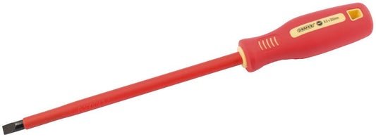Draper 200X8.0MM VDE P/SL S/G.-BULK 54273 54273 VDE Approved Fully Insulated Soft Grip Plain Slot Screwdrivers (sold loose)