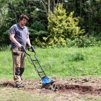 Hyundai HYT1050E Electric Garden Tiller 1050W 360mm Cultivator Rotavator Soil Cultivator Rotavator