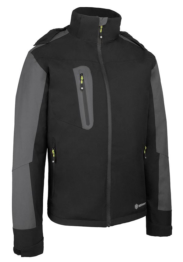 Beeswift Pembroke Padded Rain Jacket Black Grey EN343 Water Resistant Workwear Sizes S-5XL